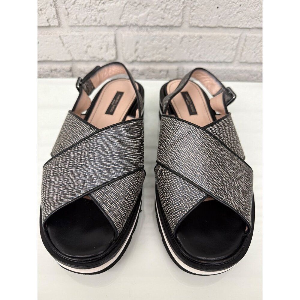 Alberto Zago Women’s Slingback Crisscross Strap Platform Sandals Size 10